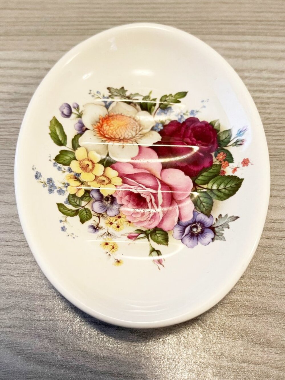 Crownford Floral Soap Dish Made in England Vintage Cottagecore Roses Garden